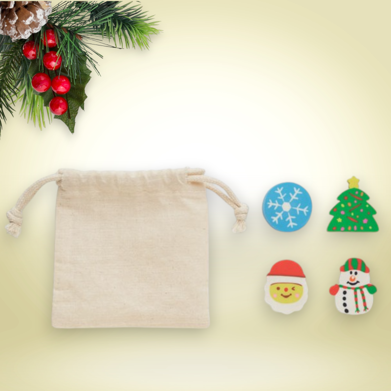 4 db-os karácsonyi radír készlet