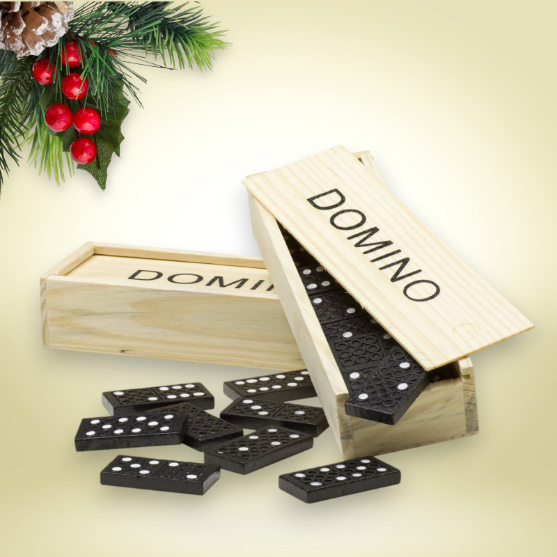 Domino társasjáték fadobozban
