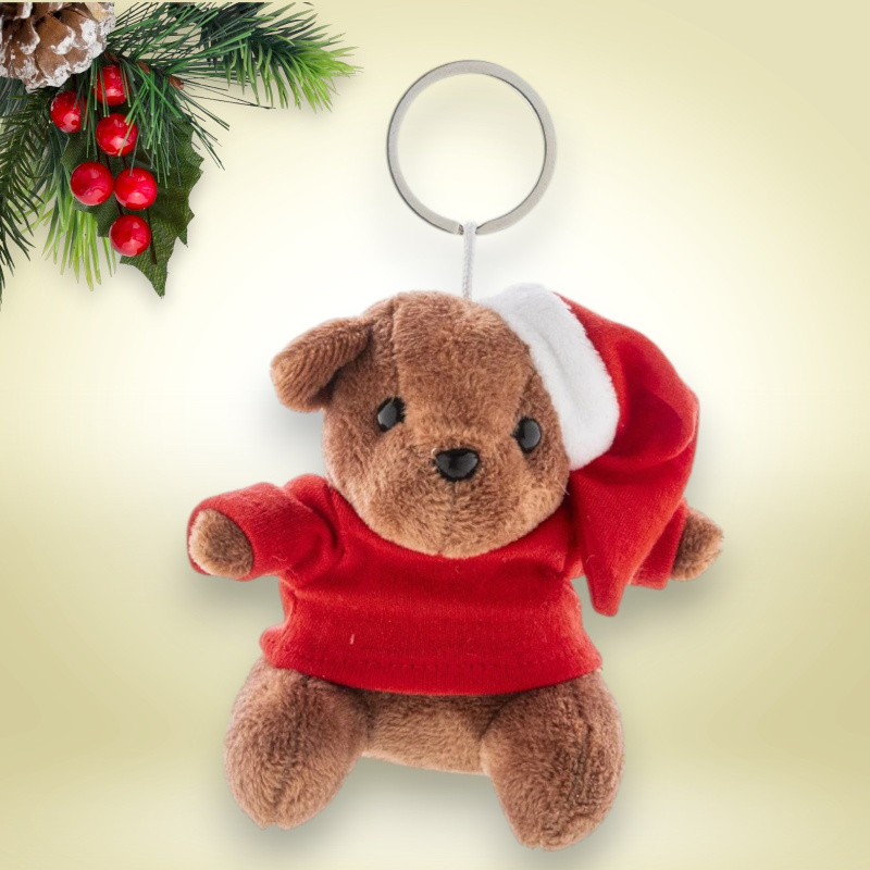 Plüss maci kulcstartó