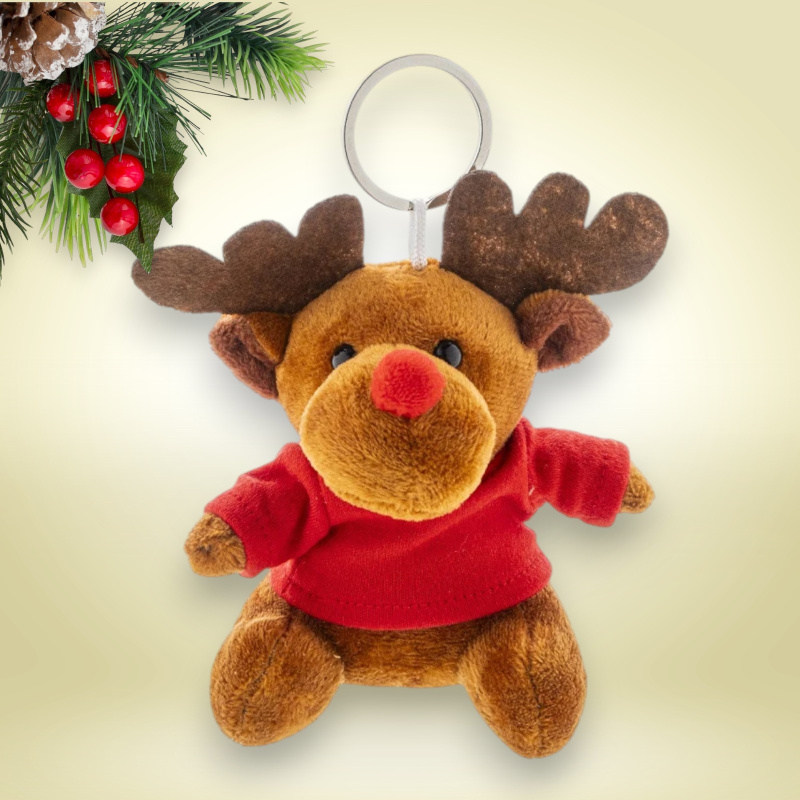 Plüss rénszarvas kulcstartó