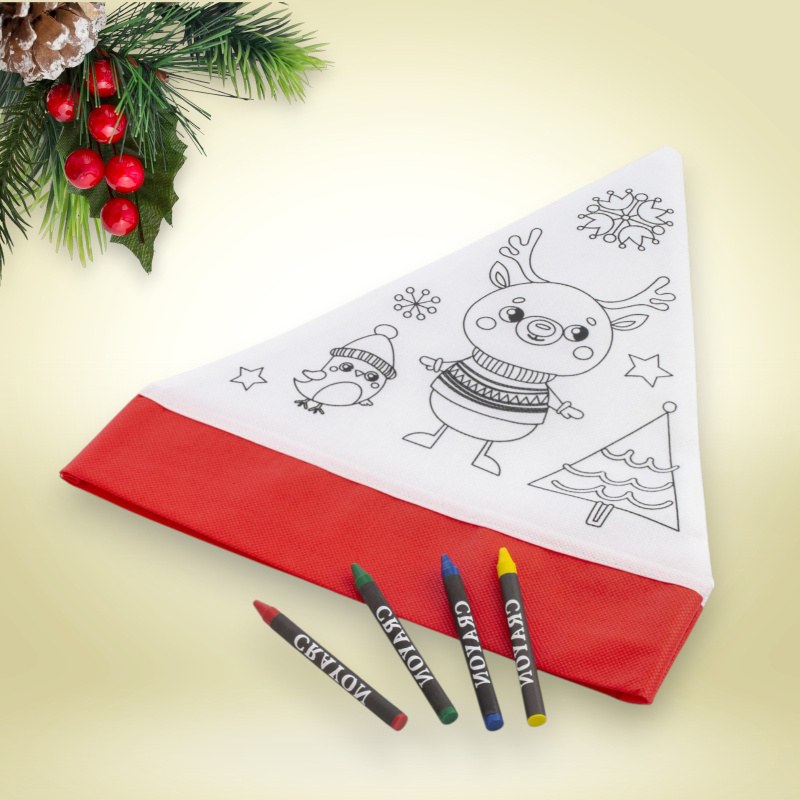 Színezhető mikulássapka zsírkréta készlettel