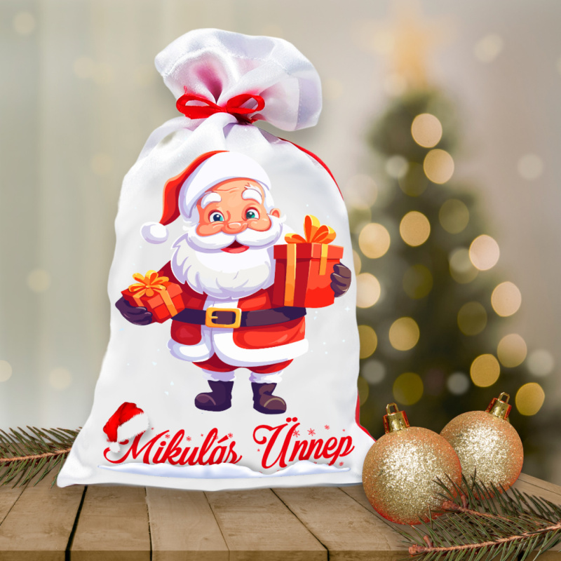 Szövet zsák egyedi mintával és logóval